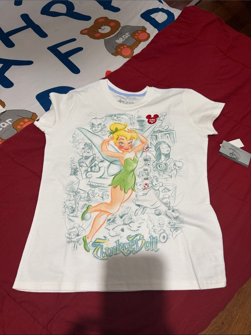 Disney White & Green Tinker Bell Graphic Tee